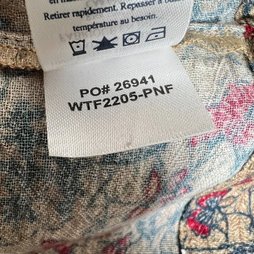 Faherty B. Yellowtail Womens Floral Ruffle Trim Bodhi Top Blouse Size L  NEW - Picture 9 of 11